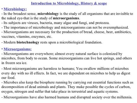 Scope of microbiology 