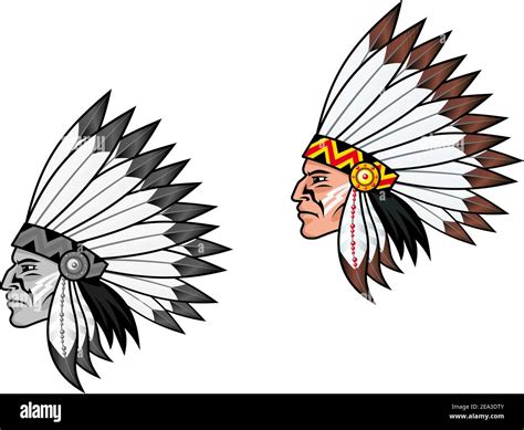 Indigenous people in national costume for tattoo design Stock Vector ...