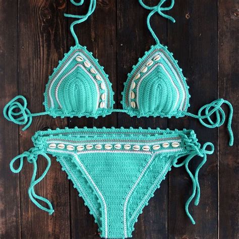 Blue Crochet Bikini Etsy