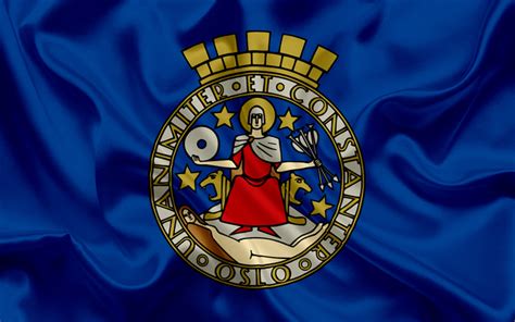 Download wallpapers Flag of Oslo, Norway, coat of arms Oslo, symbols ...