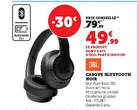 Promo Casque Bluetooth Noir Jbl Chez Hyper U ICatalogue Fr