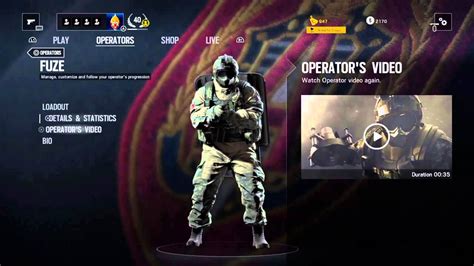 Tom Clancy`s Rainbow Six Siege Operater Fuze Loadout Bio Youtube