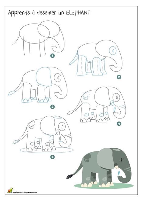 Apprends à dessiner un éléphant dessin sur HugoLescargot Dessin