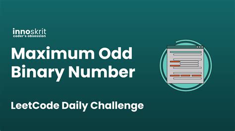 Maximum Odd Binary Number LeetCode Daily Challenge