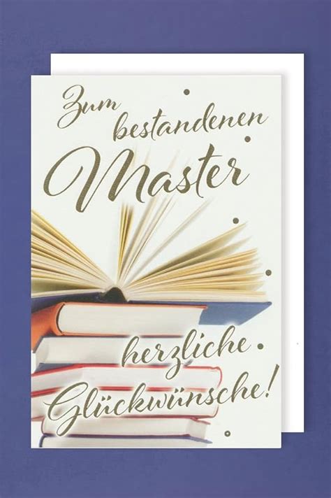 Master Grußkarte Karte Herzliche Glückwünsche Bestanden Bücher 16x11cm