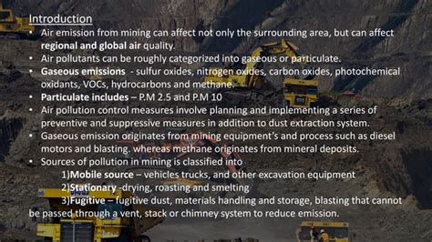 Air pollution control of coal and copper mining | PPT