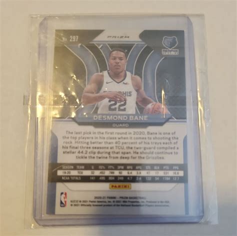 Panini Prizm Desmond Bane Silver Prizm Rookie Rc Grizzlies