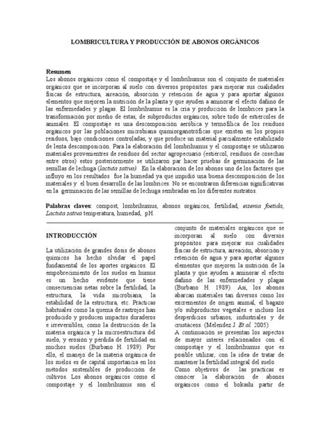 PDF LOMBRICULTURA y producción de abonos orgánicos DOKUMEN TIPS