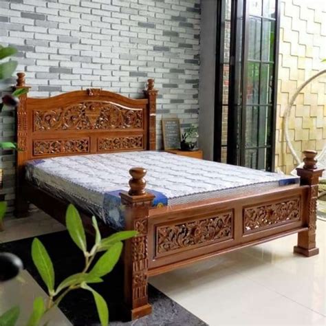 Jual TEMPAT TIDUR DIPAN KAYU JATI MODEL UKIRAN JEPARA RANJANG UKIR