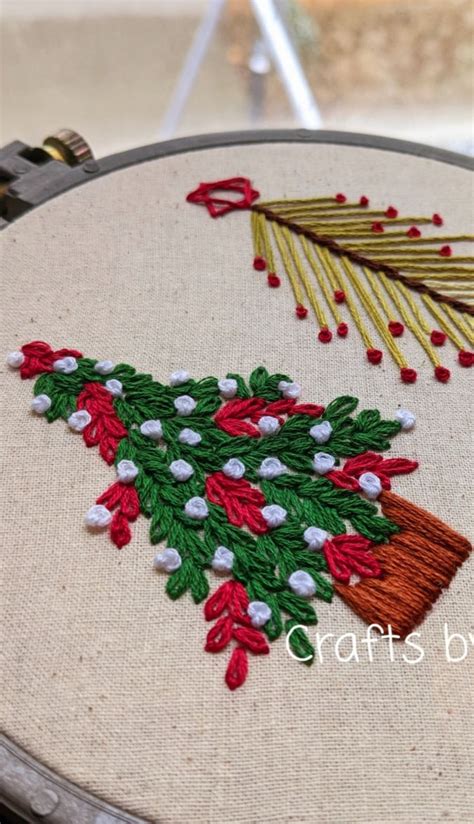 Christmas Tree Embroidery PDF pattern | Hand embroidery design, Hand ...