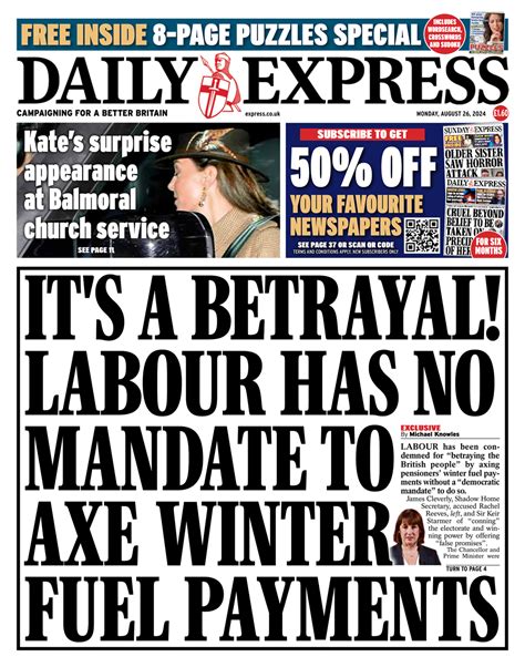 Daily Express Front Page Th Of August Tomorrow S Papers Today