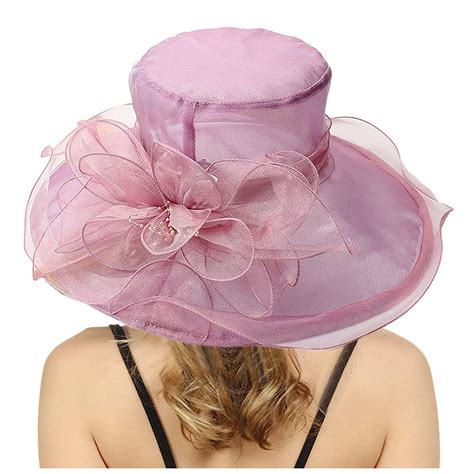 Sun Hats For Women And Men Womens Summer Dress Hat Wide Leaf Flower Bridal Shower Hat Sun Hats