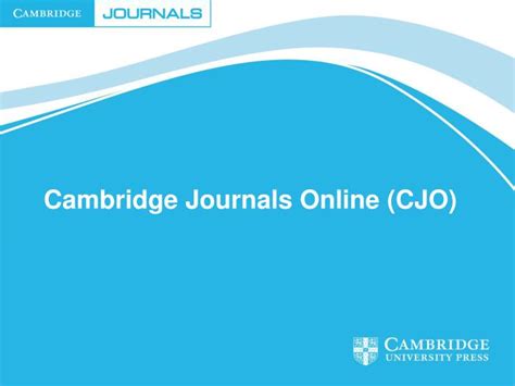 PPT - Cambridge Journals Online (CJO) PowerPoint Presentation, free ...