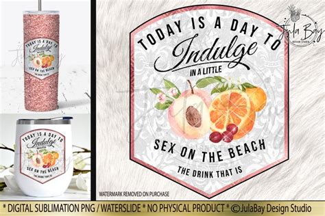 Sex On The Beach Sublimation Design PNG Cocktail Label