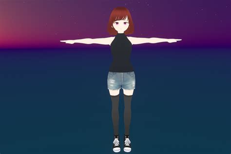 Cute Anime Girl Aiko 3d Characters Unity Asset Store