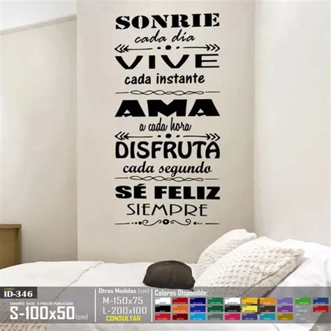 Vinilos Decorativos Frase Se Feliz Para Sala Calcomania Mercadolibre