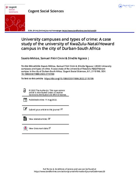 Pdf University Campuses And Types Of Crime A Case Study Of The