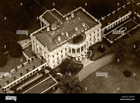 Historical Aerial Photograph White House Washington Dc Stock Photo