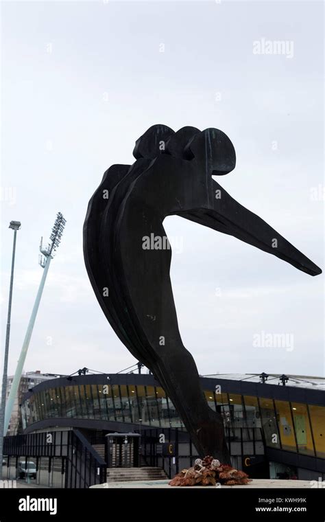 Sculpture outside of Ljudski vrt, the home stadium of NK Maribor ...