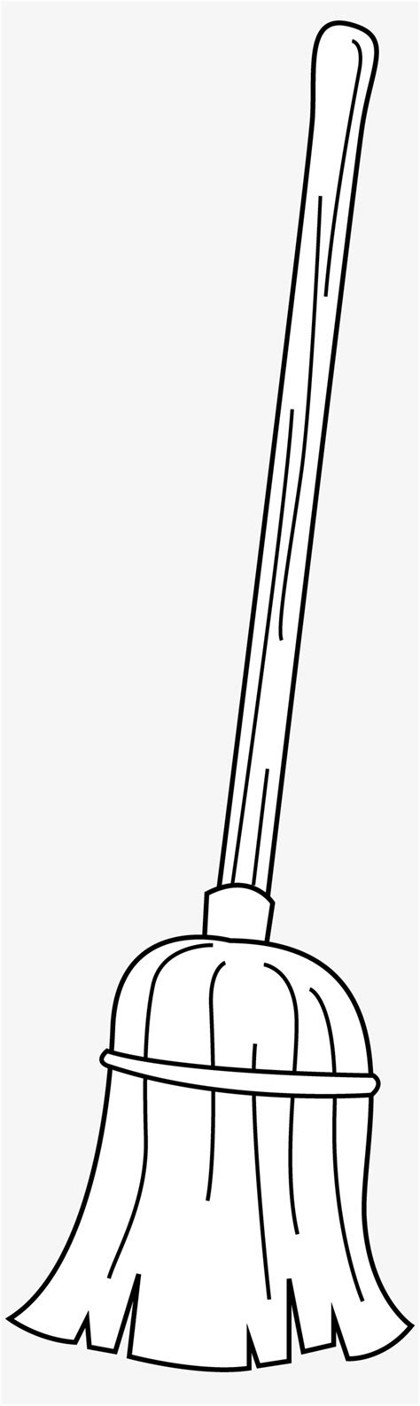 Mop Coloring Pages Broom Clipart Black And White Png 2627x8669 Png