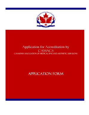 Fillable Online Camacs Application For Accreditation By Camacs Canadian