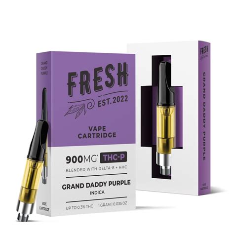 900mg THCP D8 HHC Vape Cart Grand Daddy Purp Indica 1ml