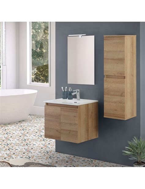 Mobile Bagno Sospeso Cm Rovere Africa Con Ante Soft Close Kleo