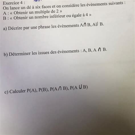 Bonjour Pourriez Vous Maider Pour Cet Exercice Sil Vous Pla T Je Ny