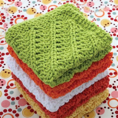 Free Printable Sugar And Cream Knit Dishcloth Pattern