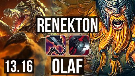 RENEKTON Vs OLAF TOP 3 1M Mastery 600 Games 2 2 11 KR