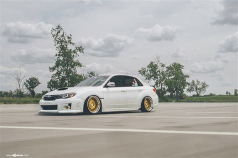 Gold Digger White Subaru Wrx On Avant Garde Wheels Carid Gallery