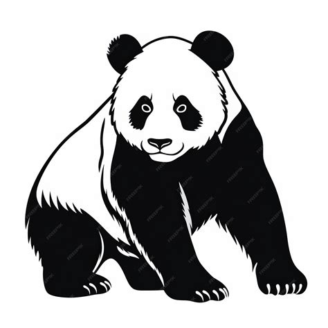 Premium AI Image | Detailed Panda Bear Silhouette Vector Clipart For ...