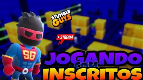 LIVE DE STUMBLE GUYS AO VIVO JOGANDO BLOCK DASH OS ESCRITOS