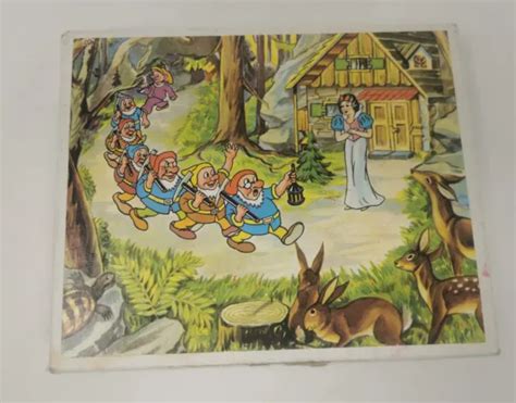 Walt Disney Snow White The Seven Dwarfs Cube Puzzle Jigsaw Vintage