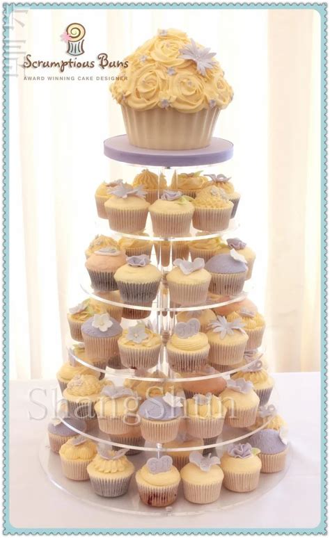 Acrylic 6 Tier Square Stacked Party Cupcake Stand With Stable Screw On