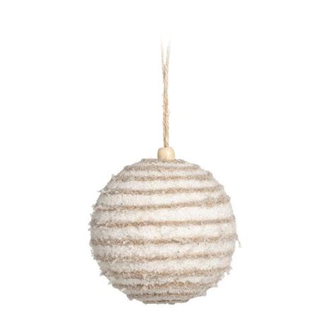 Bola De Natal Listras Branco E Nude 8cm 6 Un Shopee Brasil