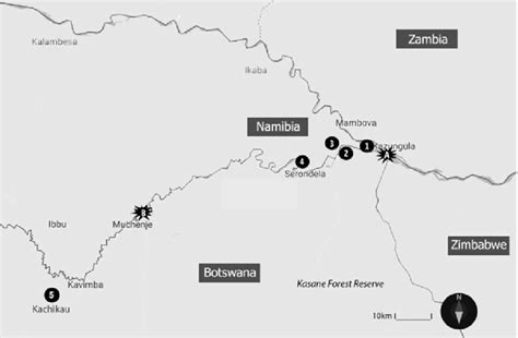 Map Indicating Namibia B Ngoma Border Post 1 Impalila Island 3