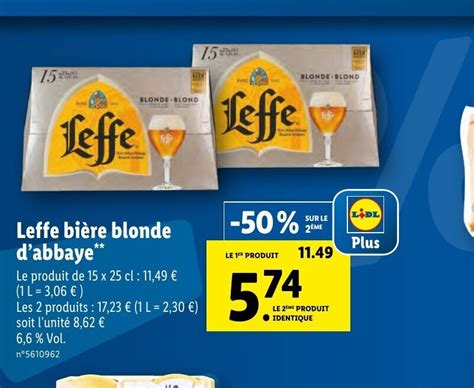 Promo Leffe Bi Re Blonde D Abbaye Chez Lidl