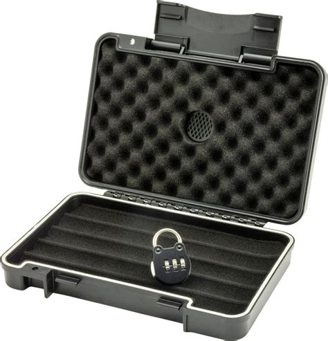 Passatore Reisehumidor Cigar Case schwarz Zahlenschloss für 5 Zigarren