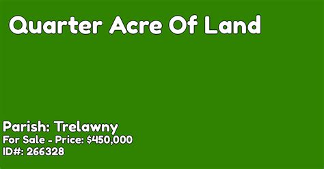 For Sale: Quarter Acre Of Land - Trelawny