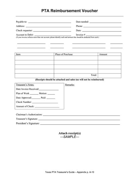 Texas Pta Plan Of Work Template Blank