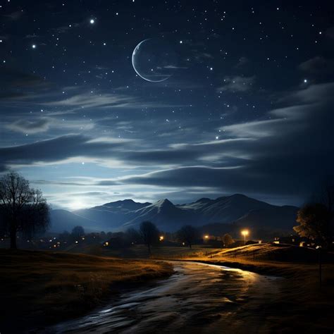 Premium AI Image | View of a beautiful night sky