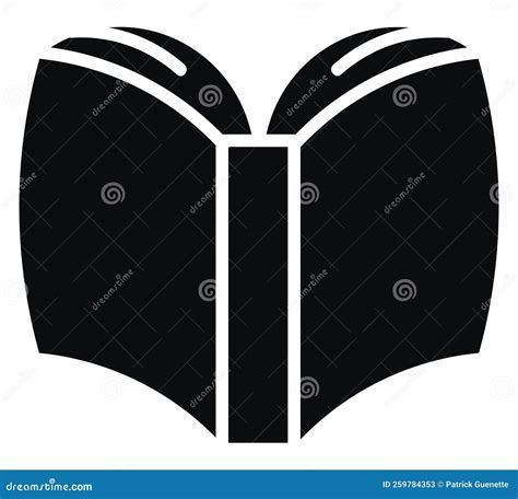 One Open Black Book Icon Stock Vector Illustration Of Drawing 259784353