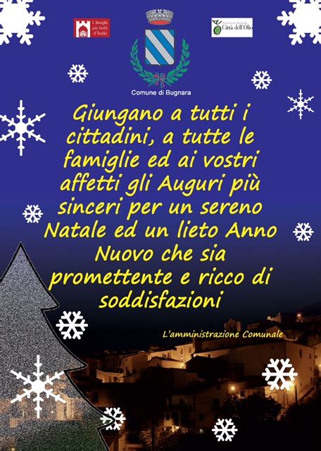 Auguri Di Buone Feste Da Parte Dellamministrazione Comunale Di Bugnara