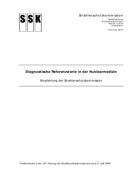 Ausfüllbar Online Diagnostische Referenzwerte in der Nuklearmedizin Fax