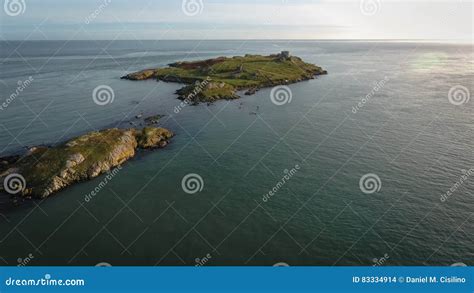 Aerial View Ruins Dalkey Islanddublin Ireland Stock Photo Image