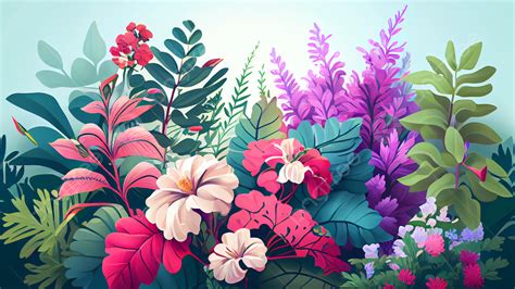 Summer Flower Illustration Background Summer Flowers Illustration