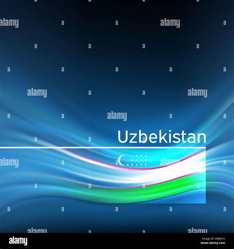 Uzbekistan Flag Background Abstract Uzbek Flag In The Blue Sky National Holiday Card Design