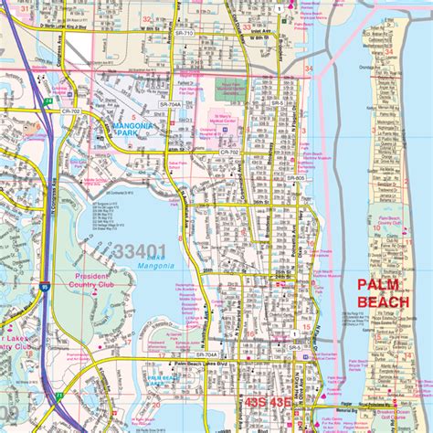 County Roller Maps - West Palm Beach & Palm Beach Co, FL Wall Map