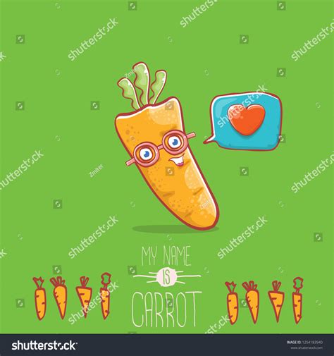 Vector Funny Cartoon Cute Carrot Character Stock Vector Royalty Free